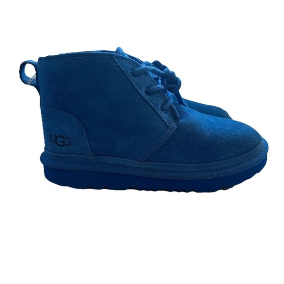 UGG Neumel Chukka Boots Unisex Big Kid 4 1017320K Winter Suede Wool School Blue - Picture 4 of 11